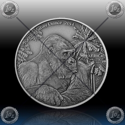 1oz CONGO 1000 Francs CFA "GORILA" 2014